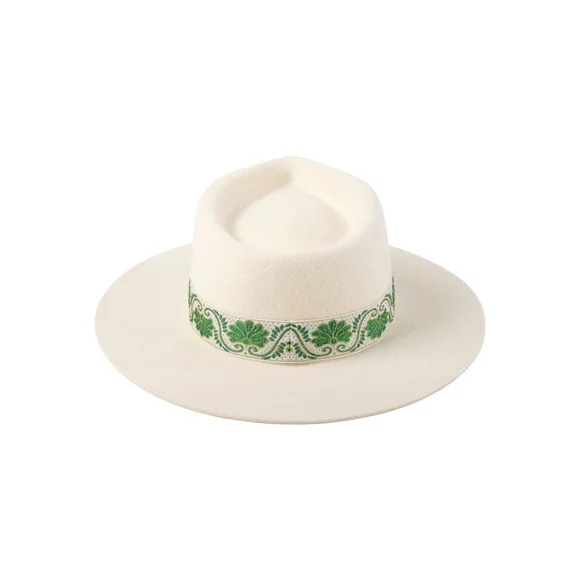 LACK OF COLOR IVY BEVERLY FEDORA HAT WHITE SIZE 55CM (S)